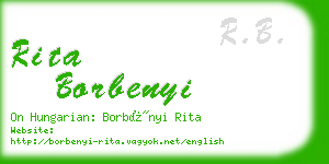 rita borbenyi business card